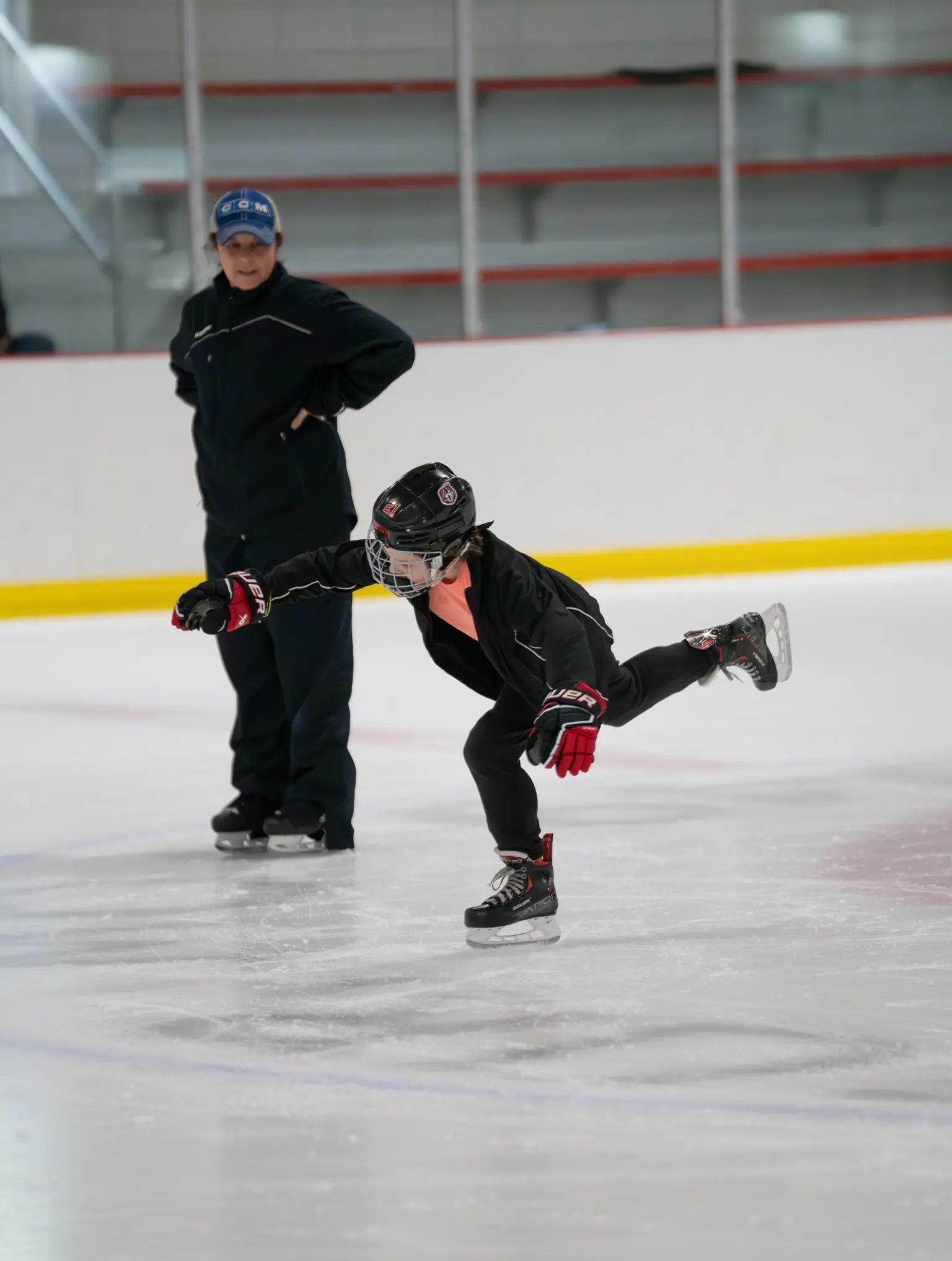 Coach Kristine on ice